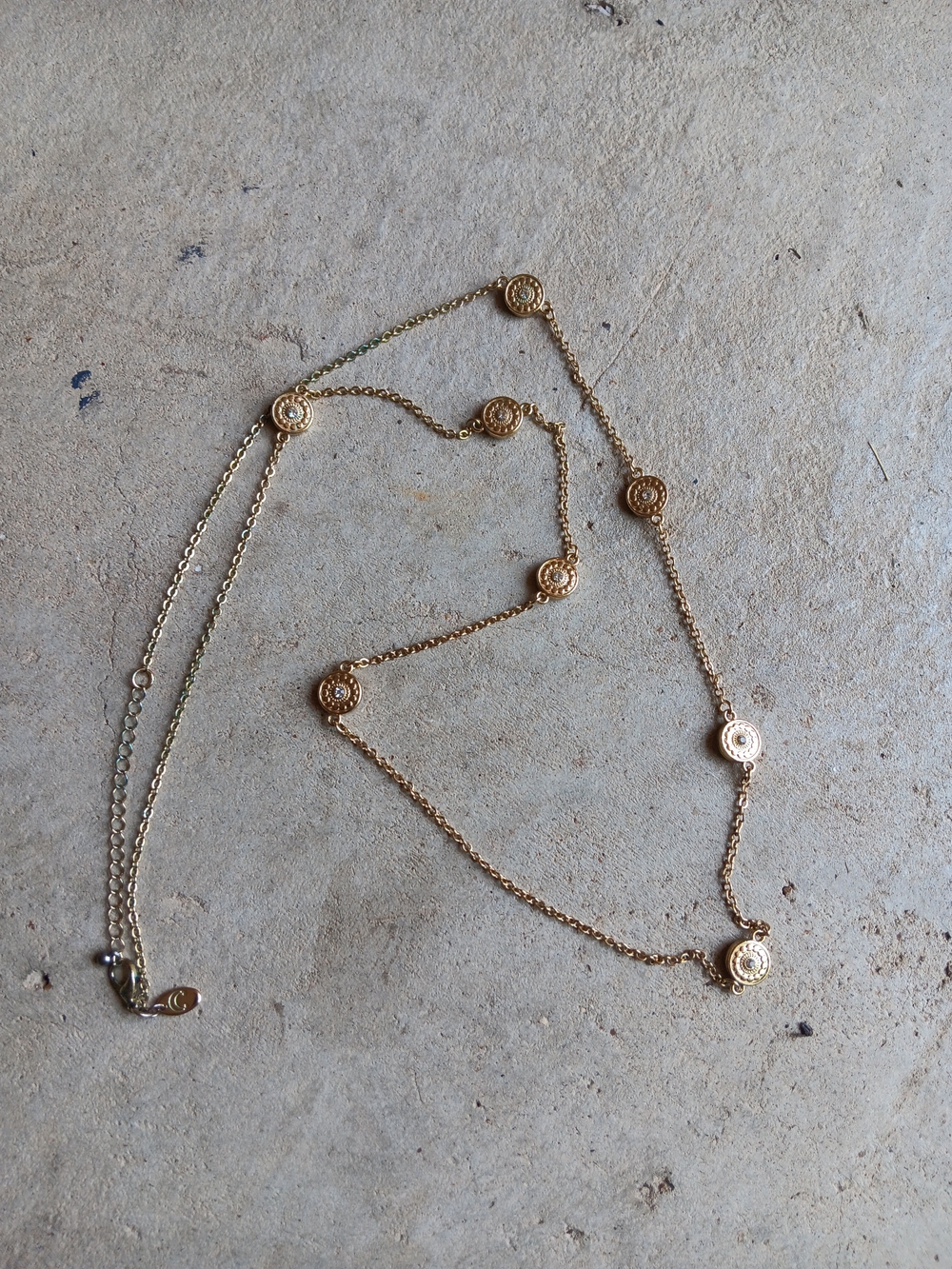 Charming Charlie Gold Disc Station Necklace - Women Jewelry